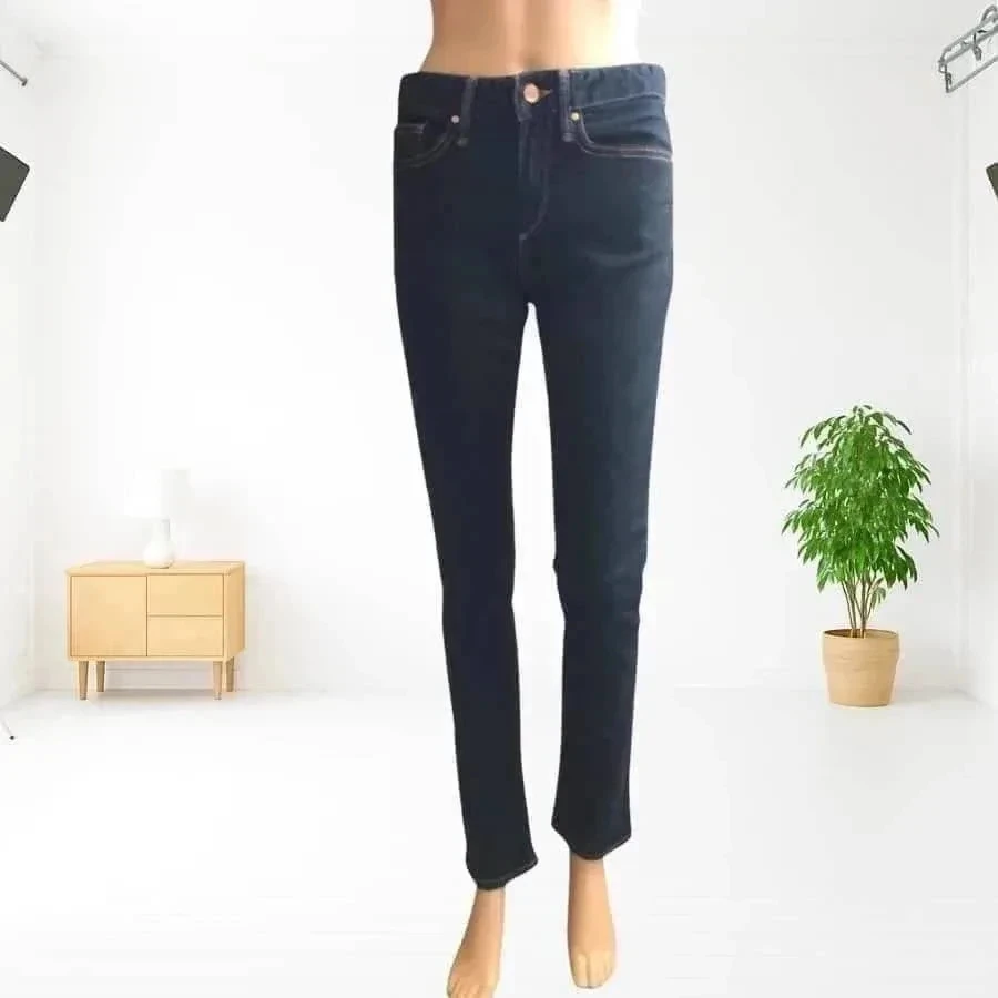 Jean GAP coupe straight fit - taille basse - stretch - neuf - bleu marine – photo 2